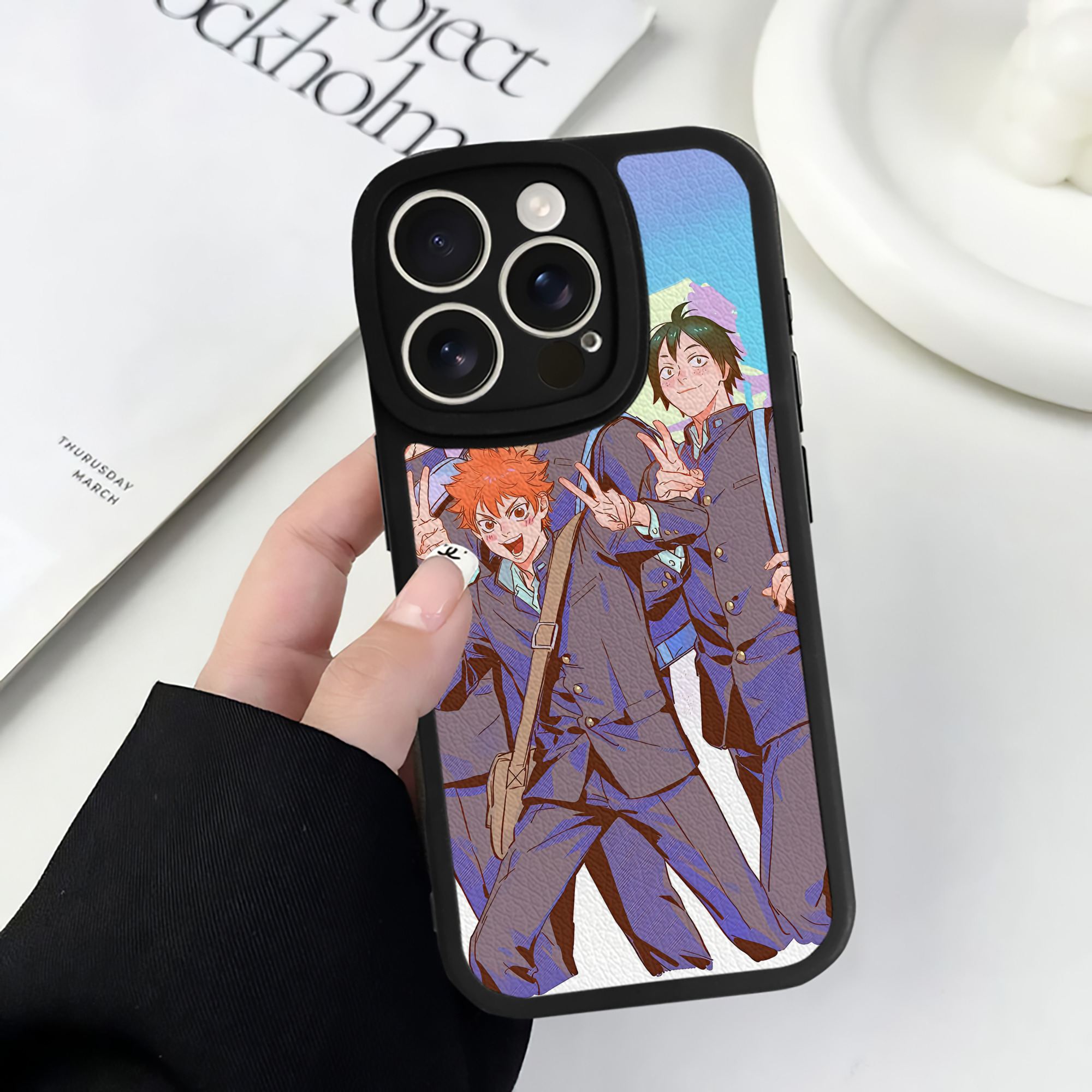 （画像用） ハイキュー!! Haikyu!! 【iPhone 16シリーズ対応】シリコンスマホケース（レザー調） 材質：シリコン